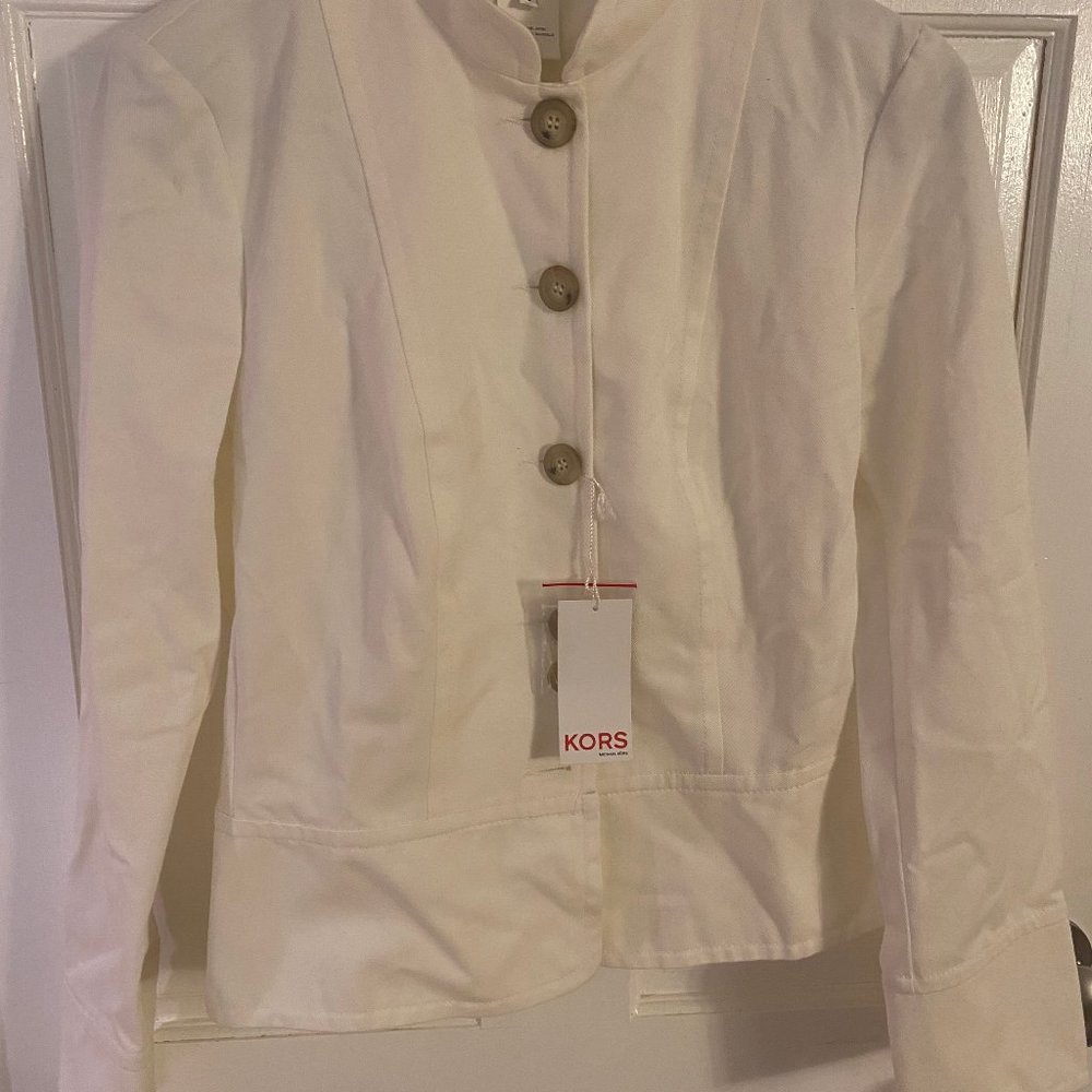 Kors Michael Kors NWT BRAND NEW White Five-Button Cotton Blazer Size 4